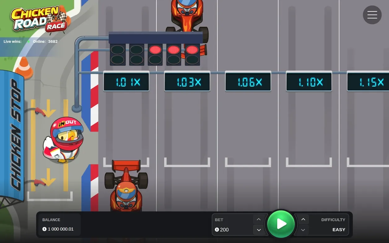 Easy mode idle screen with bet at max 200 and multiplier ladder from 1.01x to 1.15x